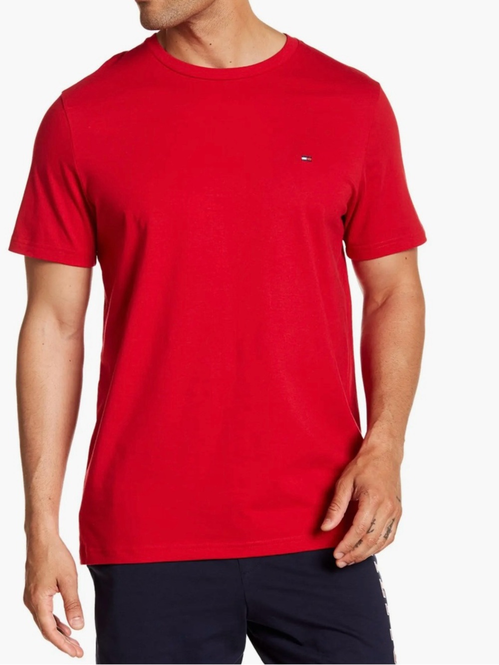 Tommy Hilfiger Men's Red Casual Athletic Crew Neck T-Shirt Size XXL